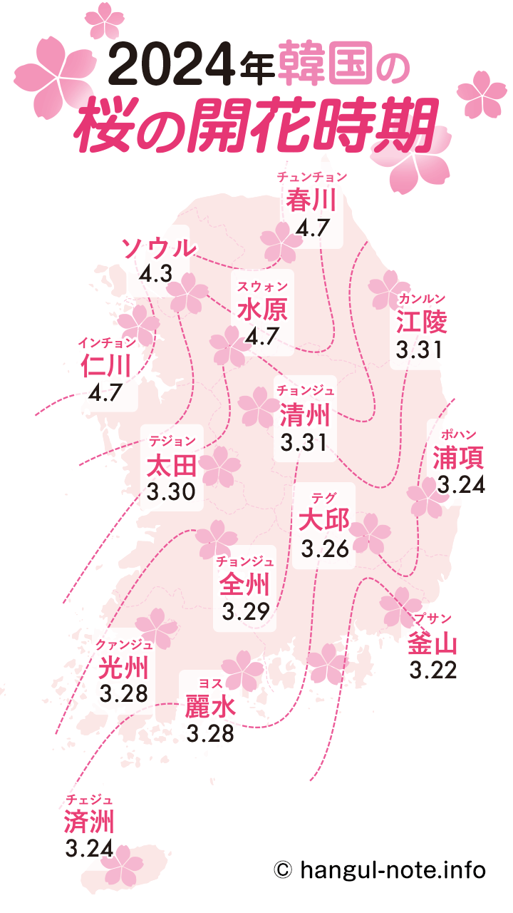 2023年 韓国の桜開花・桜まつりの情報をチェック！