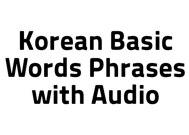 100 Korean Basic Words Phrases with Audio